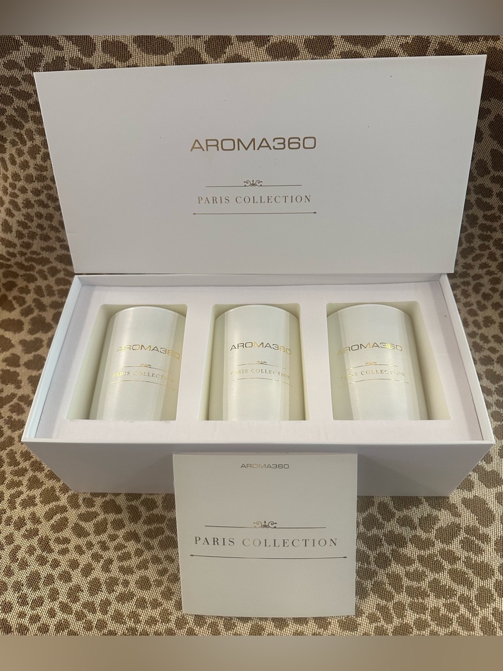 New in Box Aroma 360 Paris Collection Candle Trio~My Way Scent~11oz Candles~$109